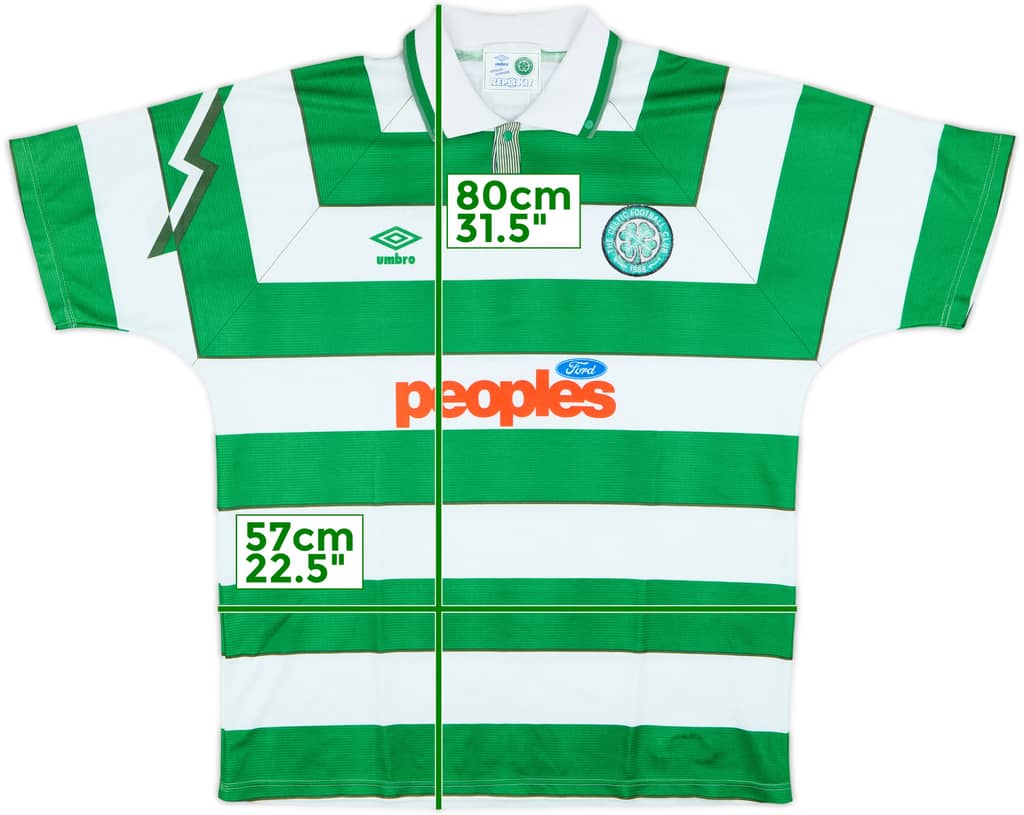 1991-92 Celtic Home Shirt - 7/10 - (XL)