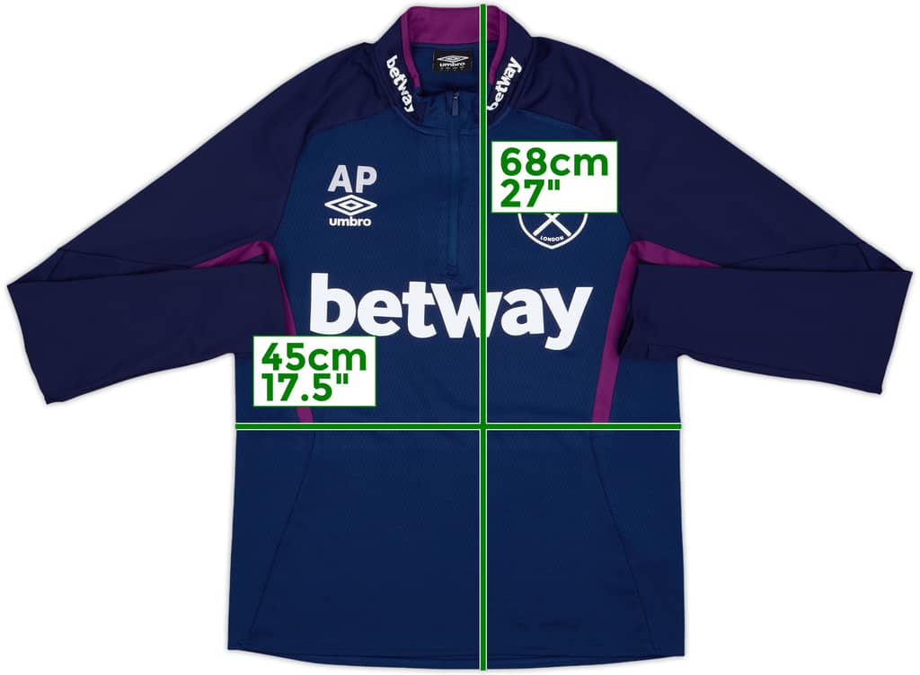 2020-21 West Ham Staff Issue Umbro 1/4 Zip Drill Top AP - 8/10 - (S)