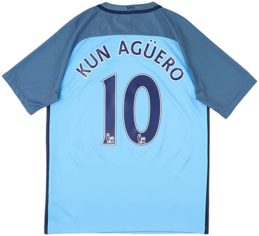 2016-17 Manchester City Home Shirt Kun Aguero #10 - 8/10 - (M)