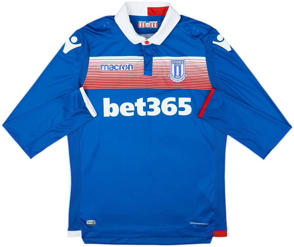 2017-18 Stoke City Away L/S Shirt - 10/10 - (S)