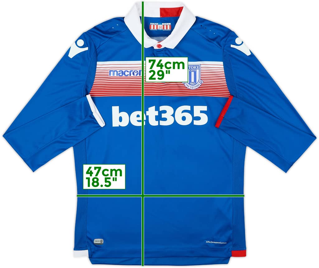 2017-18 Stoke City Away L/S Shirt - 10/10 - (S)