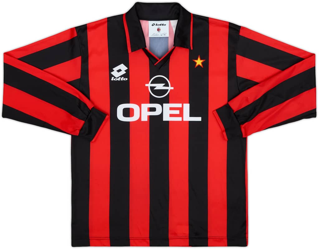 1993-94 AC Milan Home L/S Shirt - 9/10 - (XL.Boys)
