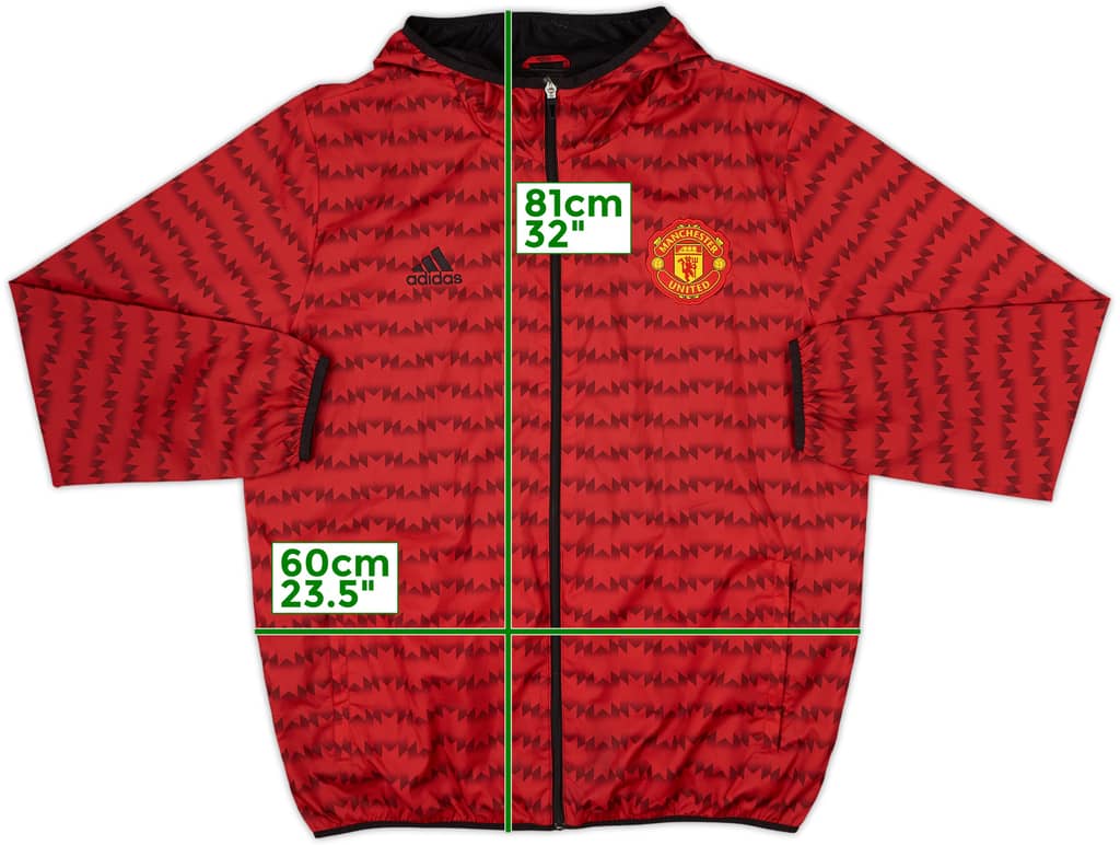 2015-16 Manchester United adidas Hooded Track Jacket - 8/10 - (L)