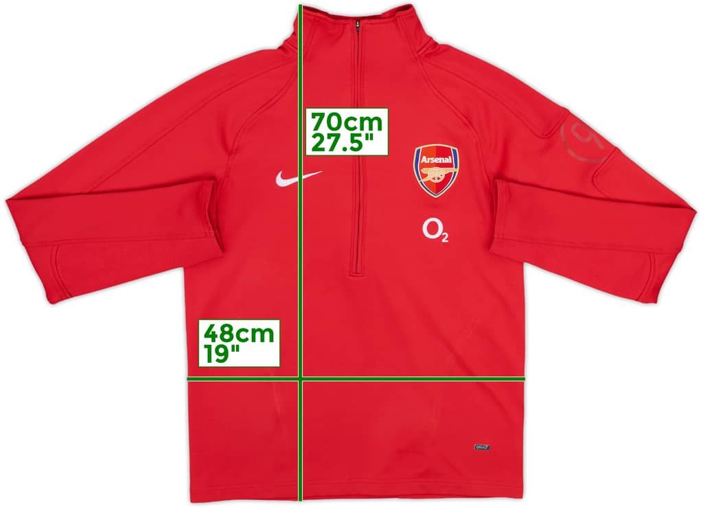 2005-06 Arsenal Nike 1/2 Zip Sweat Top - 8/10 - (M)