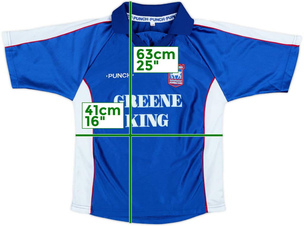 1999-01 Ipswich Home Shirt - 8/10 - (L.Boys)