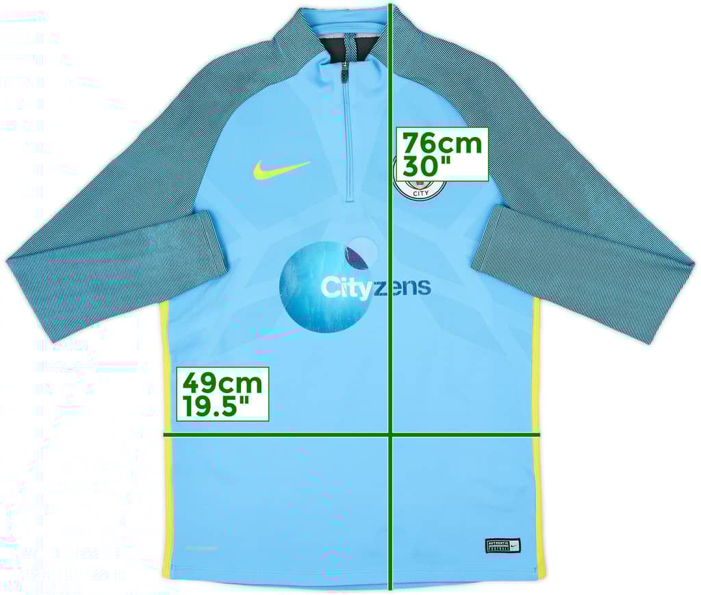 2016-17 Manchester City Nike 1/4 Zip Training Top - 5/10 - (M)