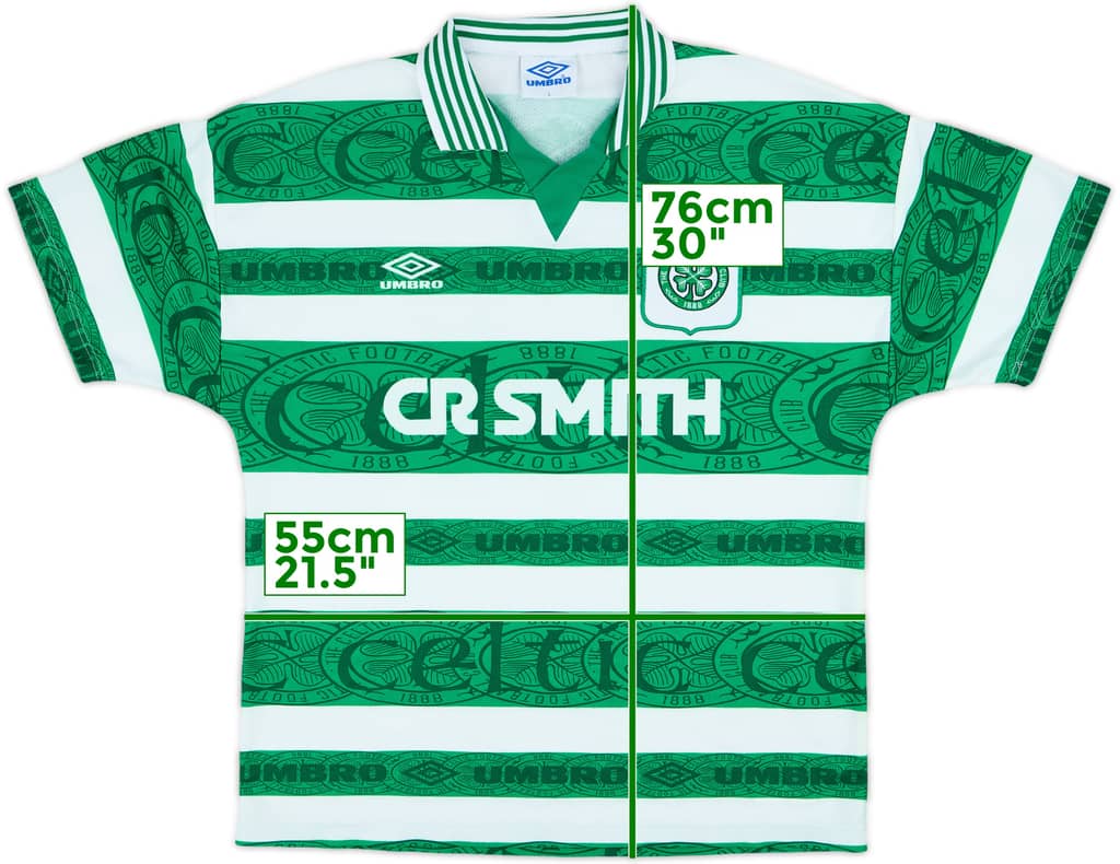 1995-97 Celtic Home Shirt - 8/10 - (L)