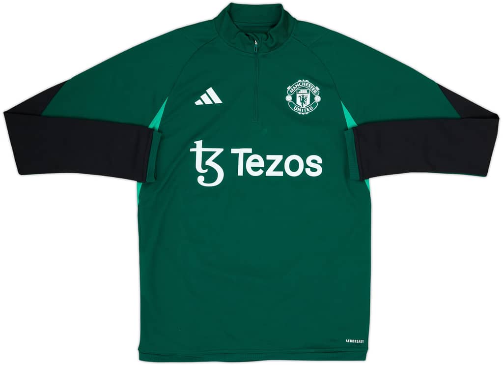 2024-25 Manchester United adidas 1/4 Zip Training Top - 8/10 - (M)