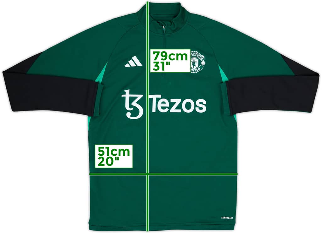 2024-25 Manchester United adidas 1/4 Zip Training Top - 8/10 - (M)