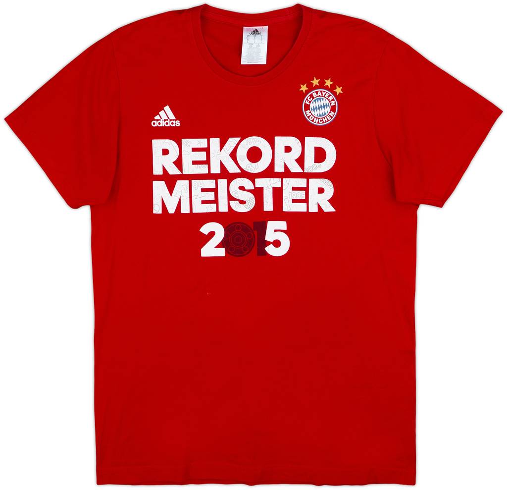 2014-15 Bayern Munich adidas 'Rekordmeister 2015' Cotton Tee - 9/10 - (L)
