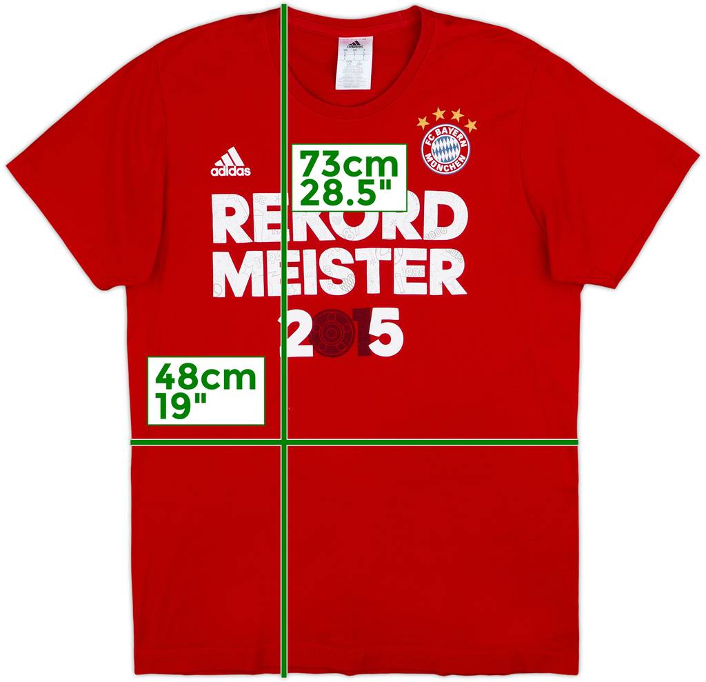 2014-15 Bayern Munich adidas 'Rekordmeister 2015' Cotton Tee - 9/10 - (L)
