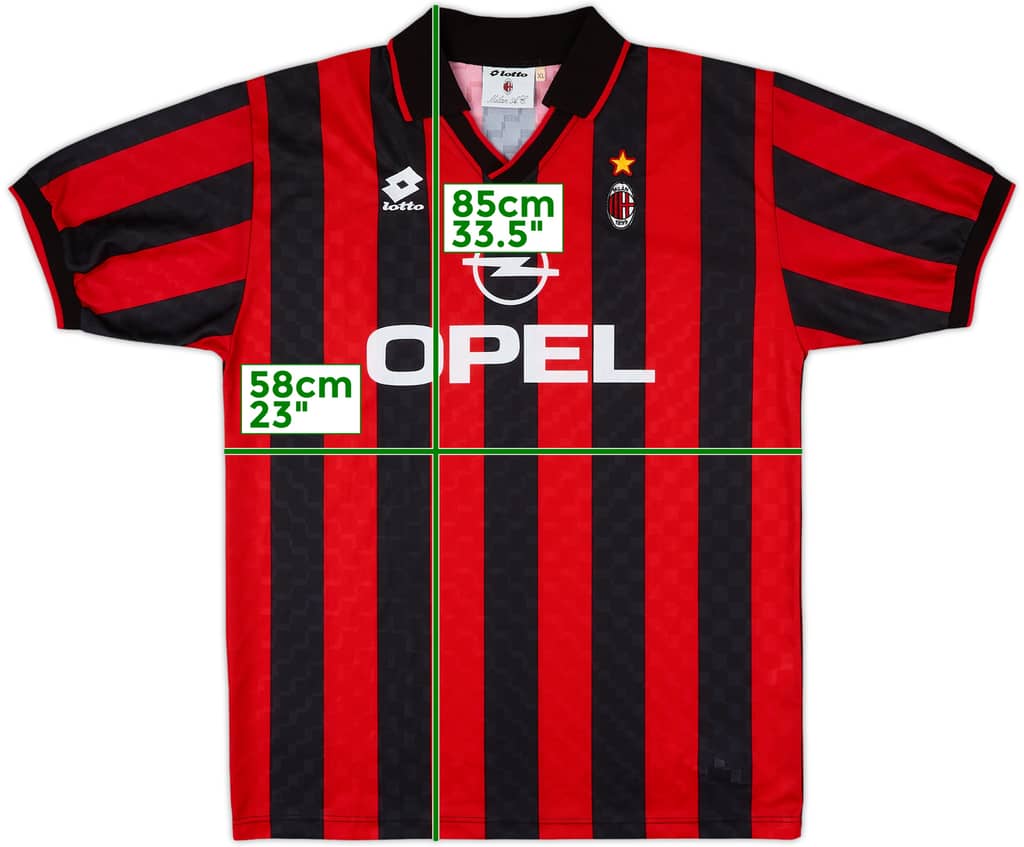 1995-96 AC Milan Home Shirt - 9/10 - (XL)