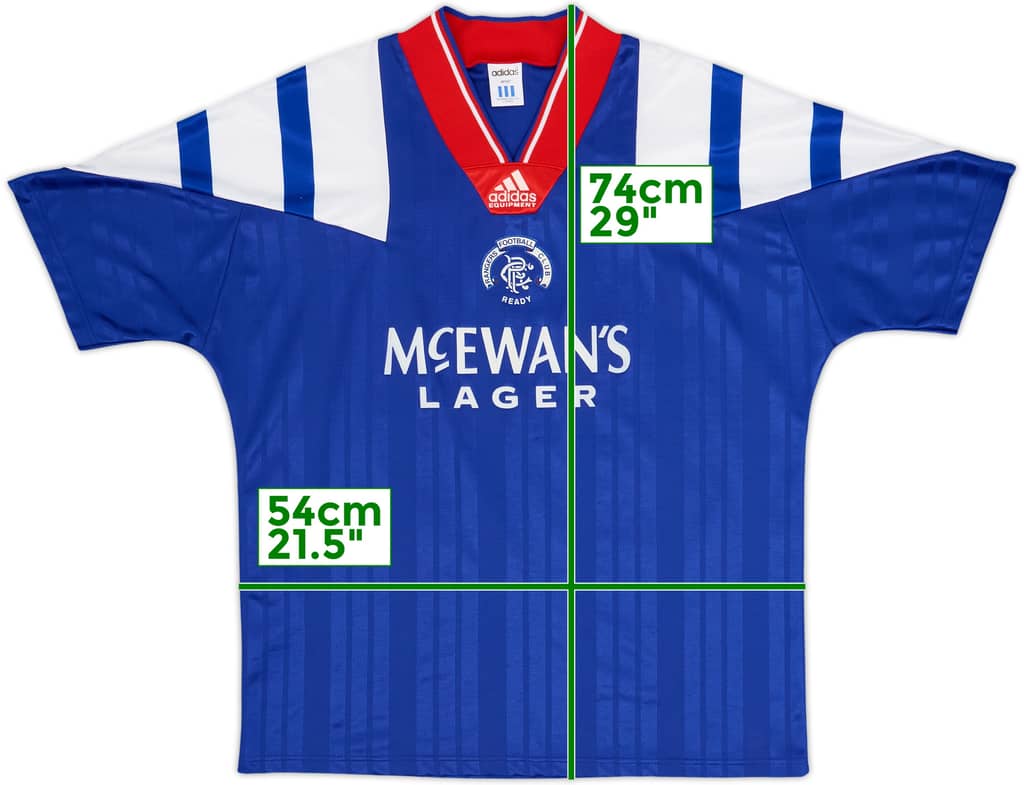 1992-94 Rangers Home Shirt - 9/10 - (M/L)