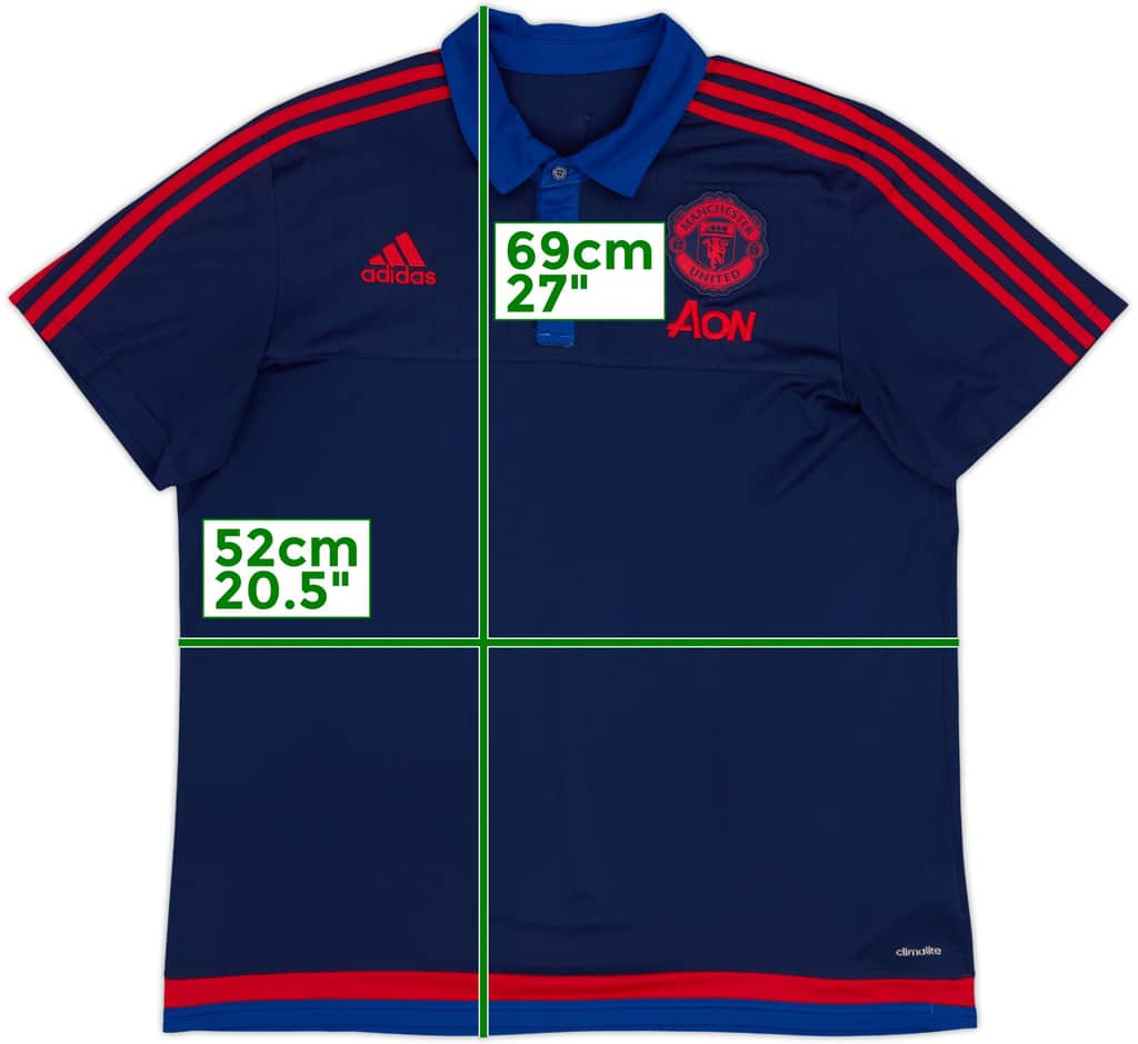 2015-16 Manchester United adidas Polo Shirt - 8/10 - (XL)