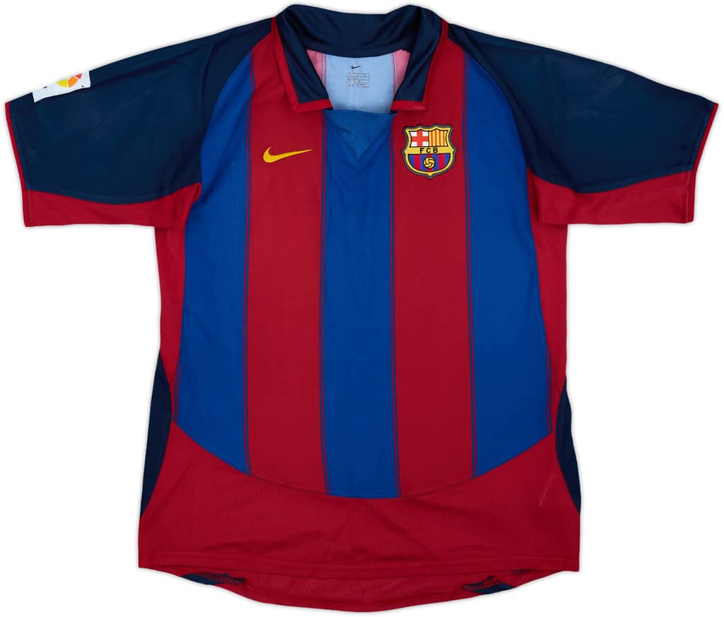 2003-04 Barcelona Home Shirt - 8/10 - (L.Boys)
