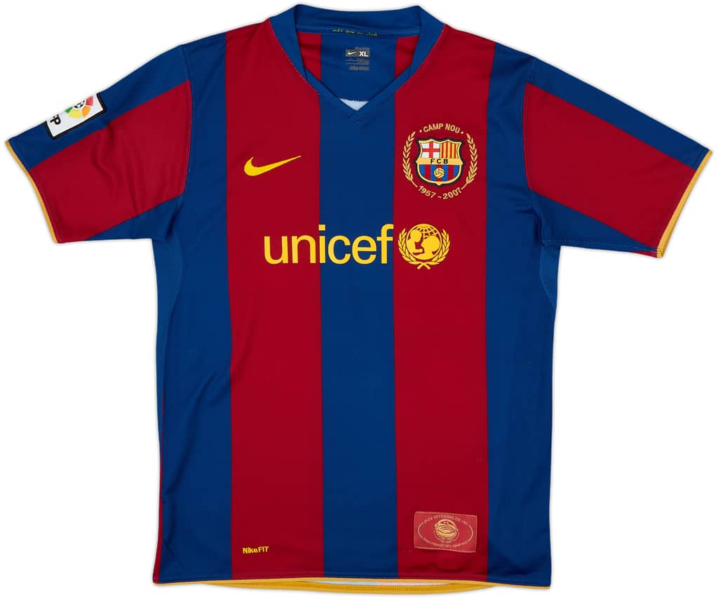 2007-08 Barcelona Home Shirt - 9/10 - (XL.Boys)