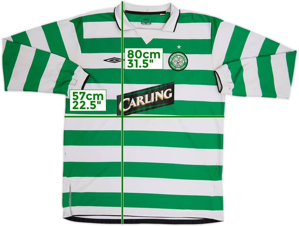 2004-05 Celtic Home L/S Shirt - 5/10 - (XL)