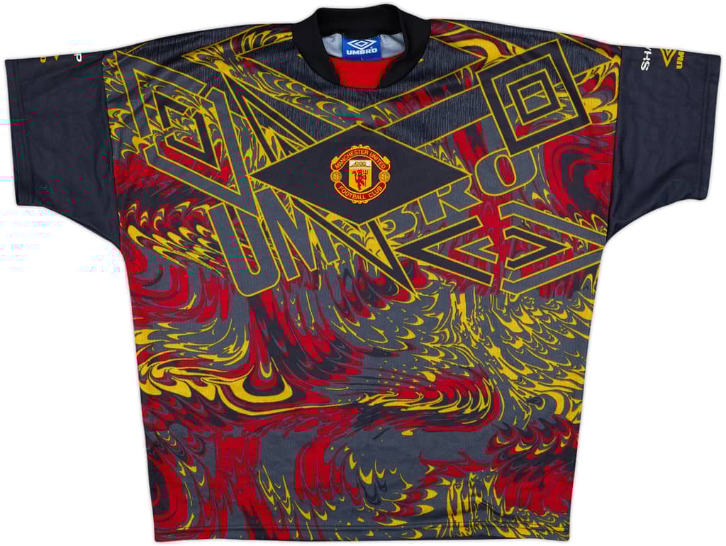 1994-96 Manchester United Umbro Training Shirt - 8/10 - (L)