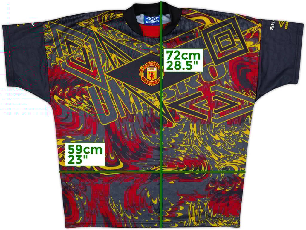 1994-96 Manchester United Umbro Training Shirt - 8/10 - (L)