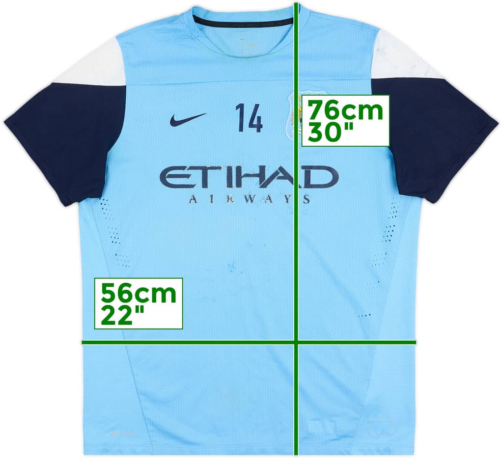 2013-14 Manchester City Player Issue Training Shirt #14 (Garcia) - 5/10 - (XL)
