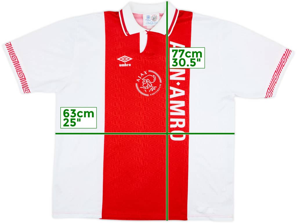 1991-93 Ajax Camiseta Local - 8/10 - (XXL)