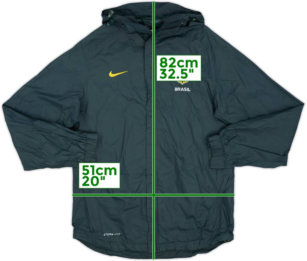2011-12 Brazil Nike Hooded Rain Jacket - 8/10 - (S)