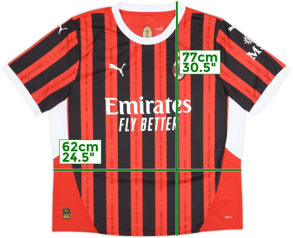 2024-25 AC Milan Home Shirt - 8/10 - (XXL)