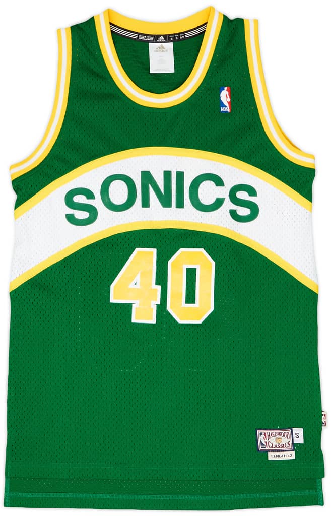 1994-95 Seattle Supersonics Kemp #40 adidas Hardwood Classics Swingman Away Jersey - 6/10 - (S)