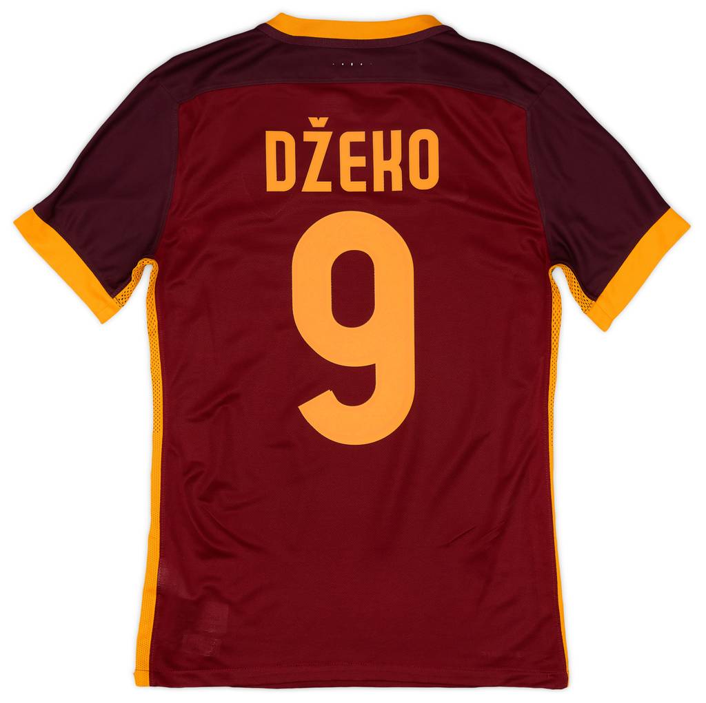 2015-16 Roma Authentic Home Shirt Dzeko #9 - 9/10 - (S)