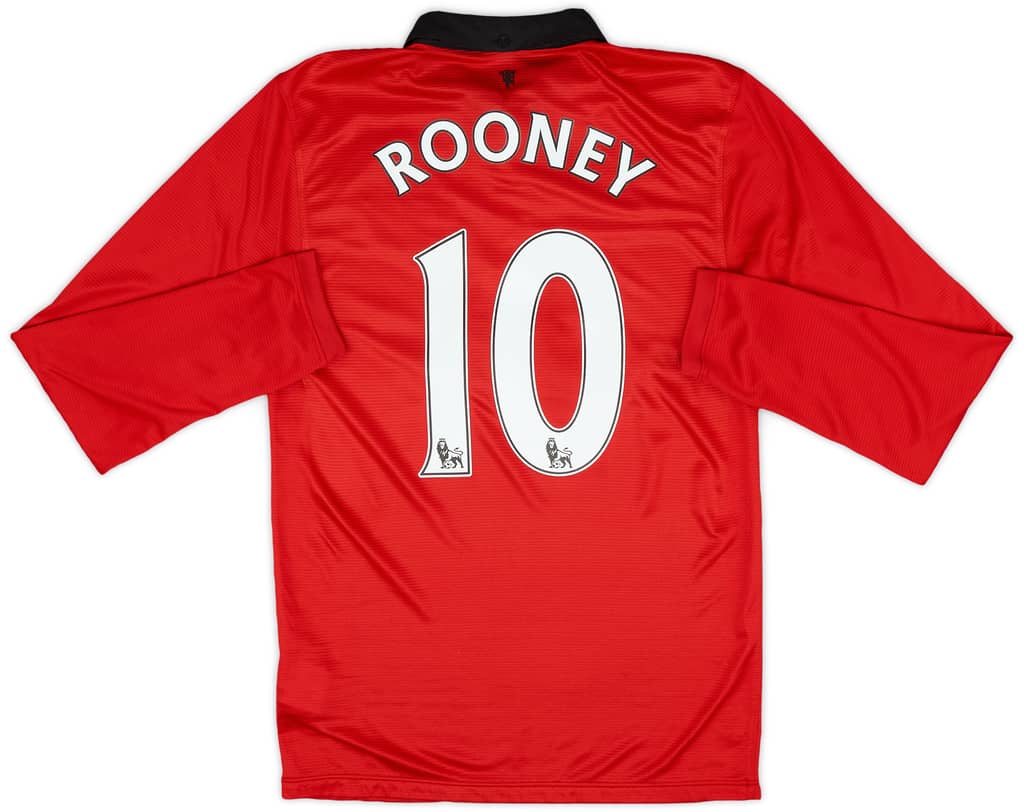 2013-14 Manchester United Home L/S Shirt Rooney #10 - 8/10 - (S)