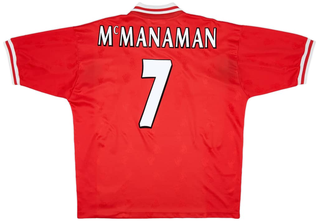1996-98 Liverpool Home Shirt McManaman #7 - 6/10 - (XL)