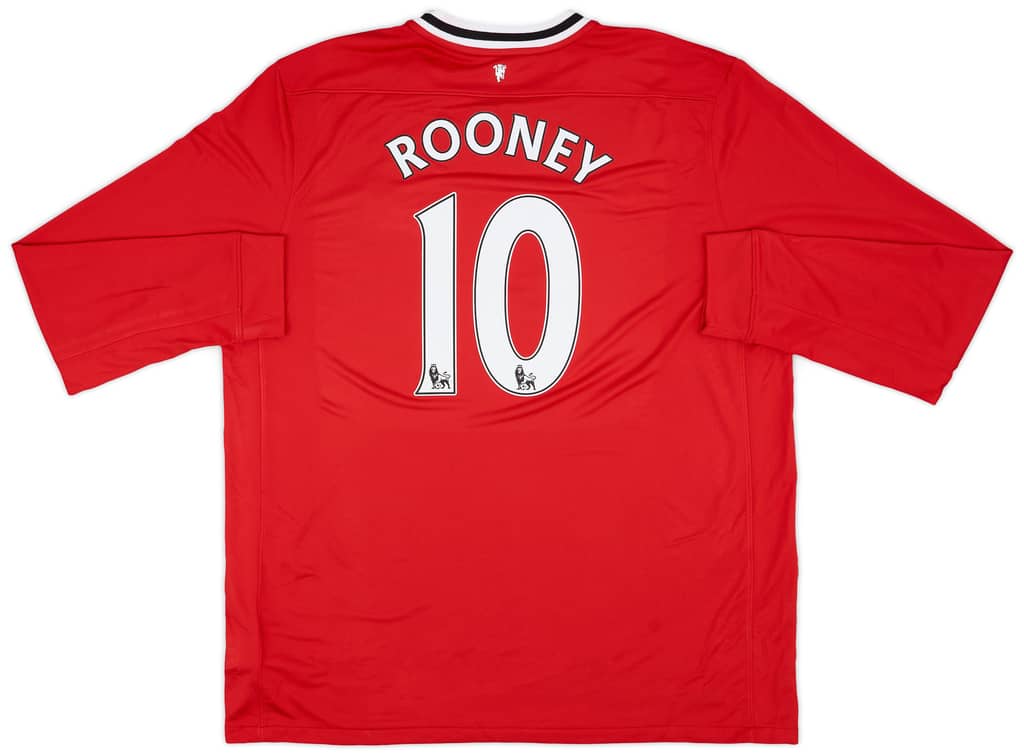 2011-12 Manchester United Home L/S Shirt Rooney #10 - 8/10 - (XXL)