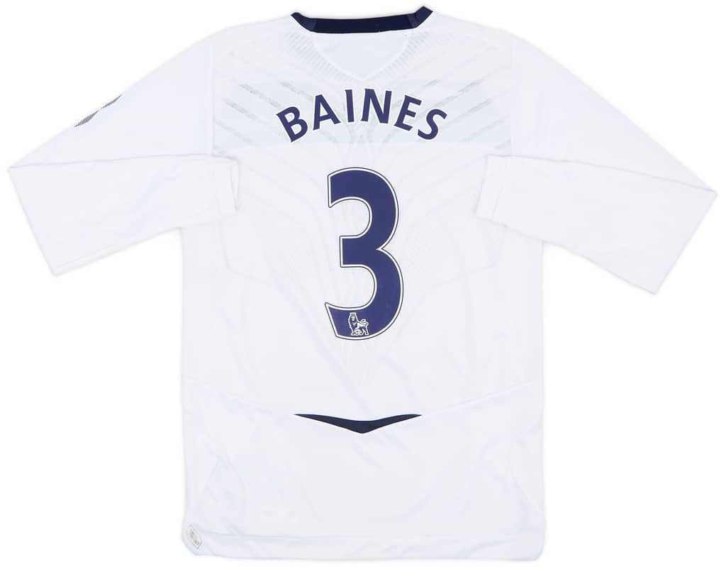 2008-09 Everton Away L/S Shirt Baines #3 - 8/10 - (S)