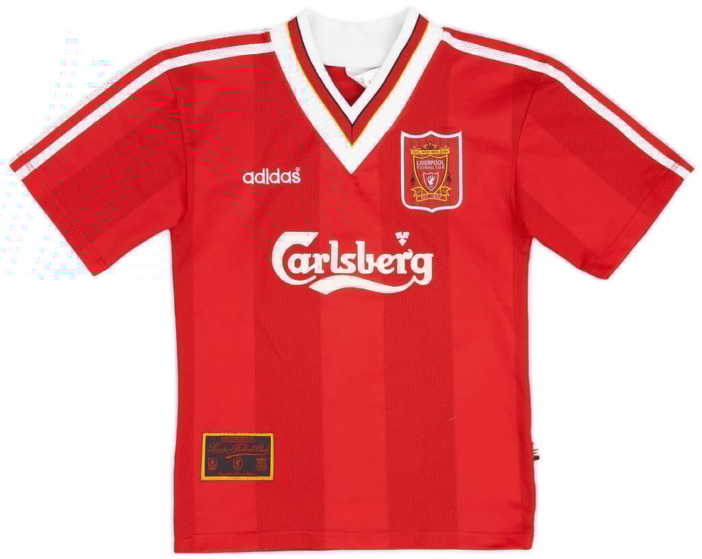 1995-96 Liverpool Home Shirt - 9/10 - (XS.Boys)
