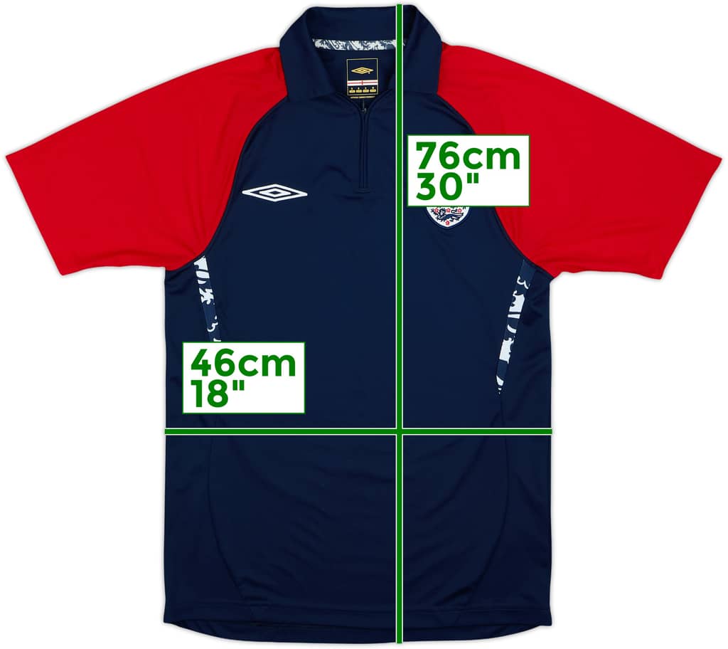 2004-06 England Umbro 1/4 Zip Polo Shirt - 8/10 - (S)