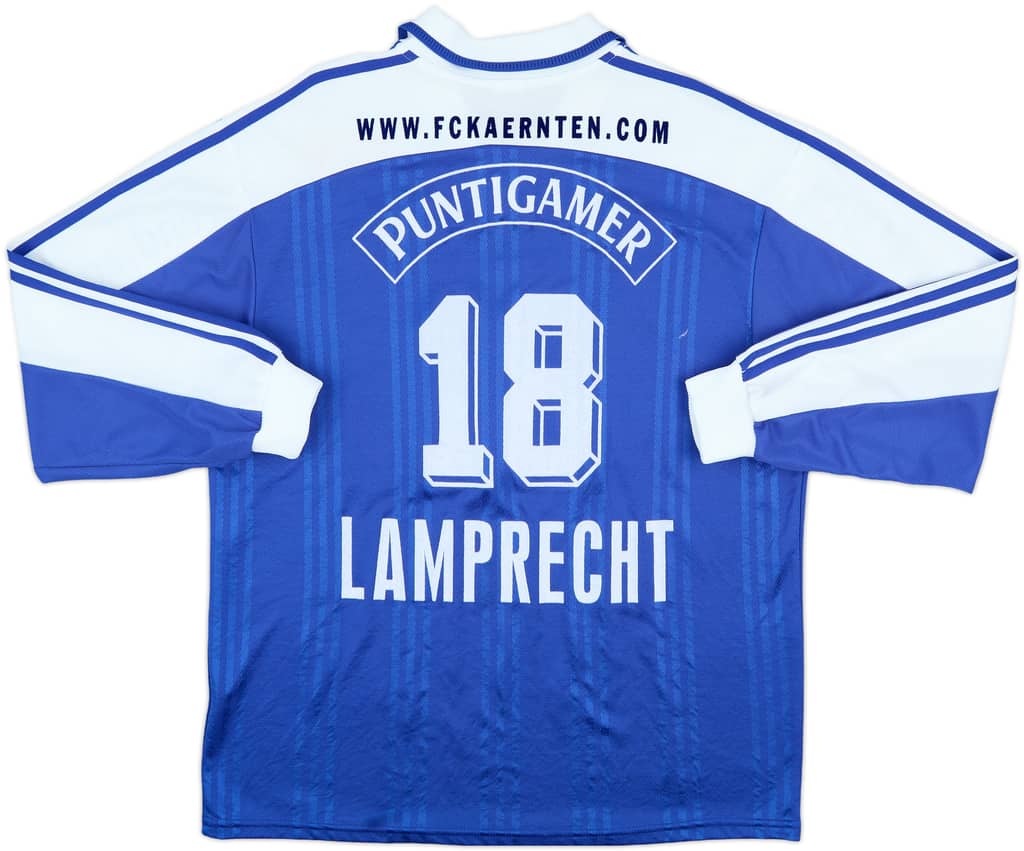 2001-02 FC Karnten Match Issue Squad Signed Away L/S Shirt Lamprecht #18
