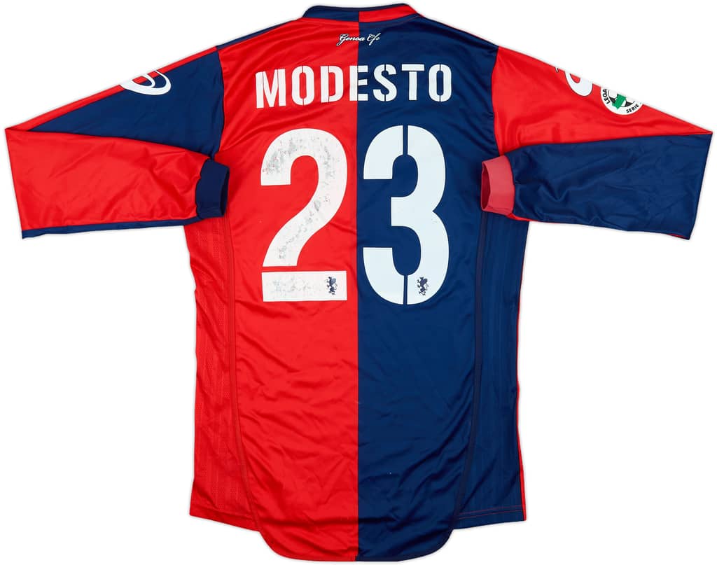 2008-09 Genoa Match Issue Home L/S Shirt Modesto #23