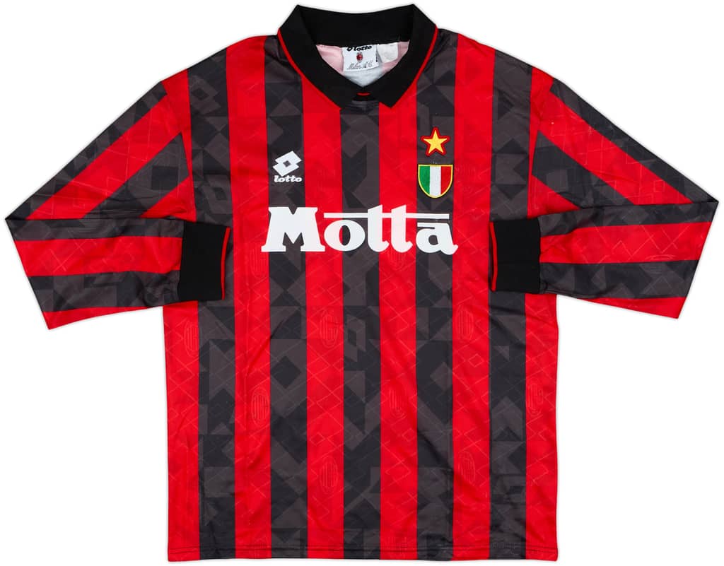 1993-94 AC Milan Home L/S Shirt - 7/10 - (L)