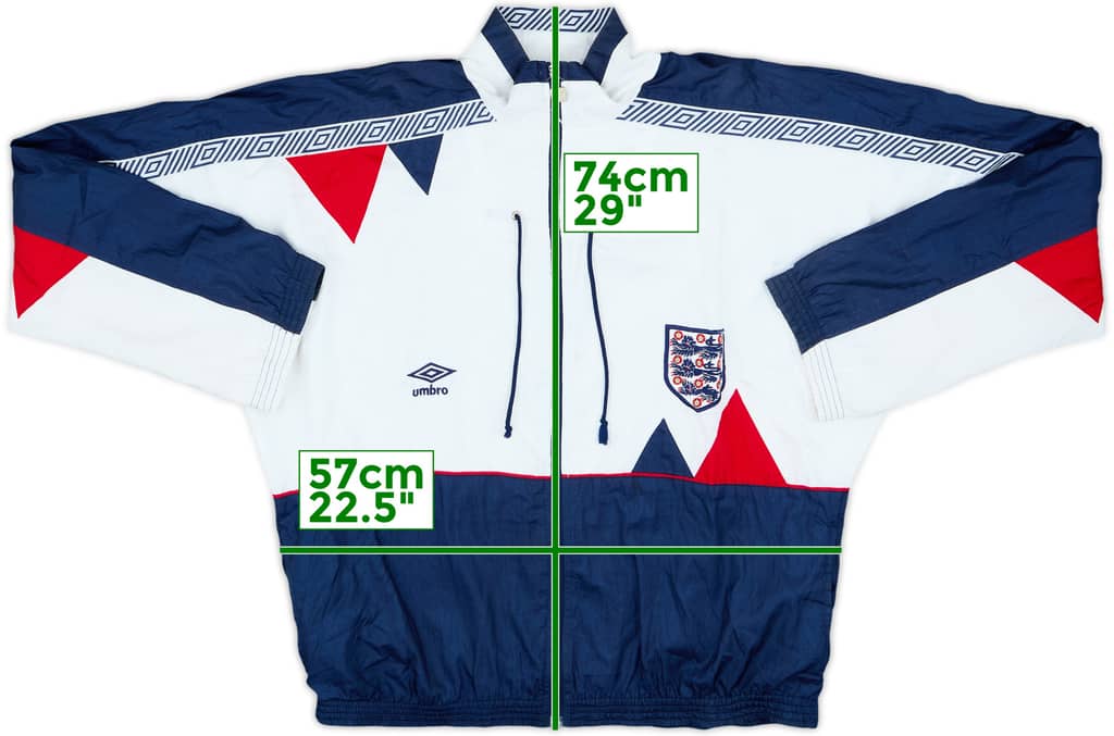 1990-92 England Umbro Track Jacket - 8/10 - (M)