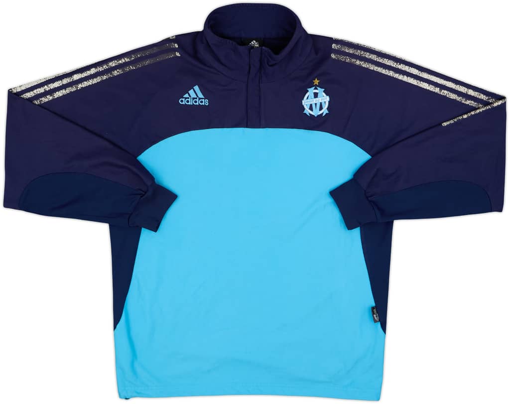 2002-03 Olympique Marseille adidas 1/4 Zip Drill Top - 5/10 - (M/L)