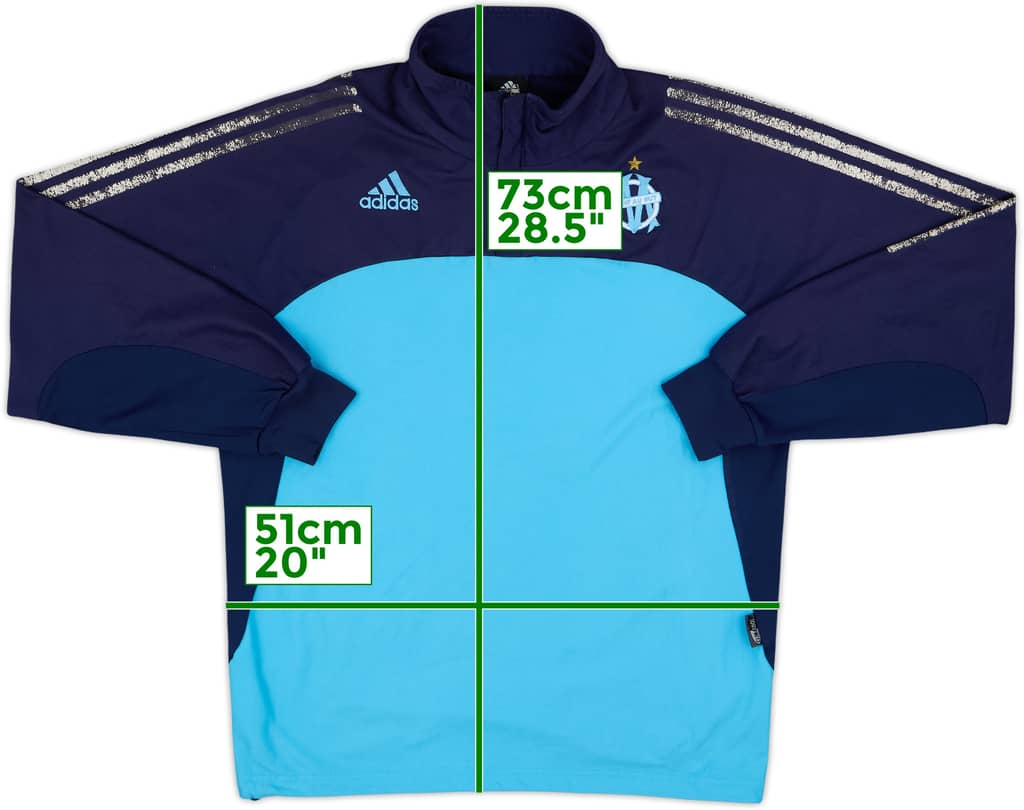 2002-03 Olympique Marseille adidas 1/4 Zip Drill Top - 5/10 - (M/L)