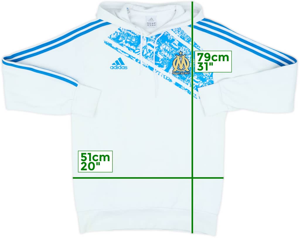 2011-12 Olympique Marseille adidas Hooded Sweat Top - 8/10 - (M/L)