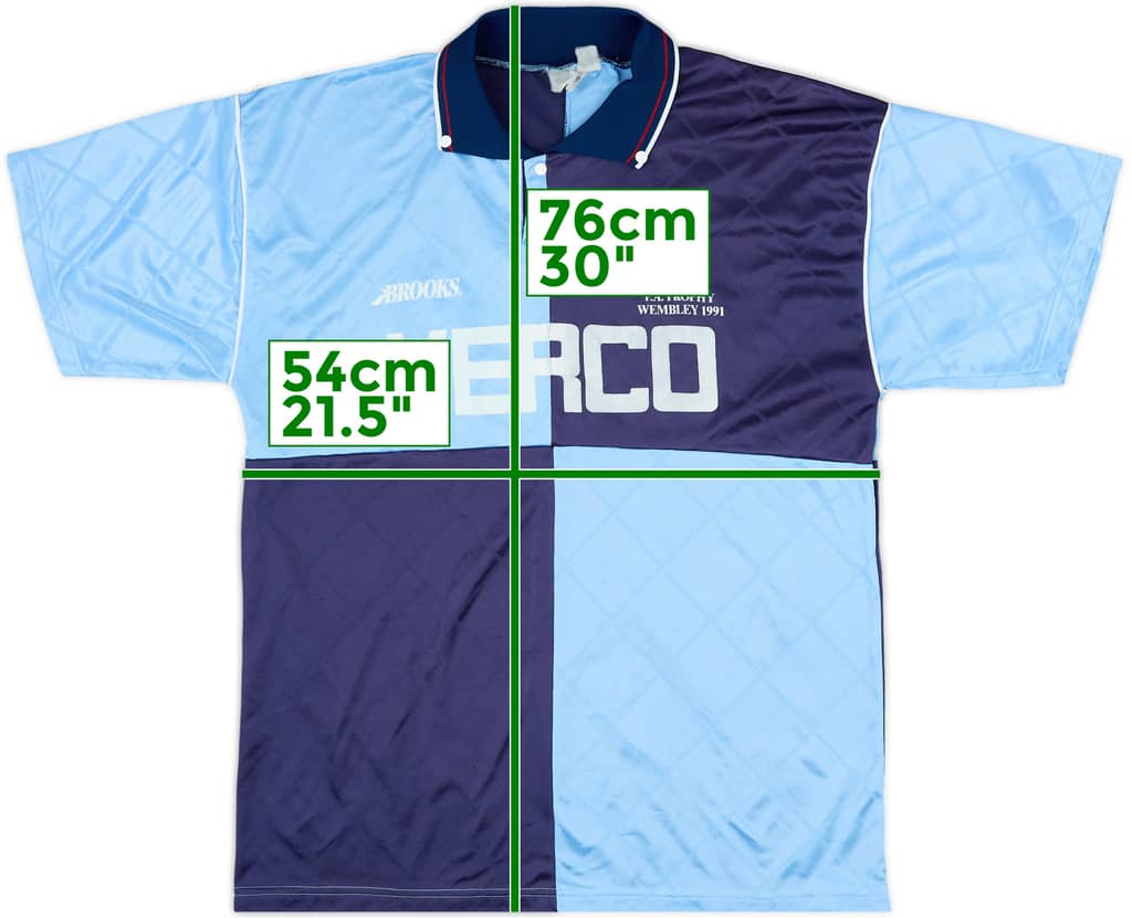 1990-92 Wycombe Wanderers 'F.A. Trophy Wembley 1991' Home Shirt - 8/10 - (L)