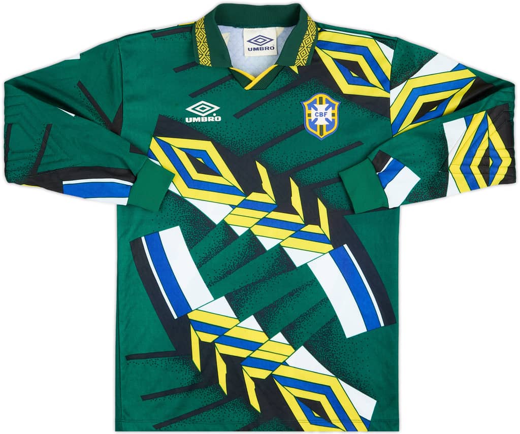 1994-95 Brazil GK Shirt - 9/10 - (Y)
