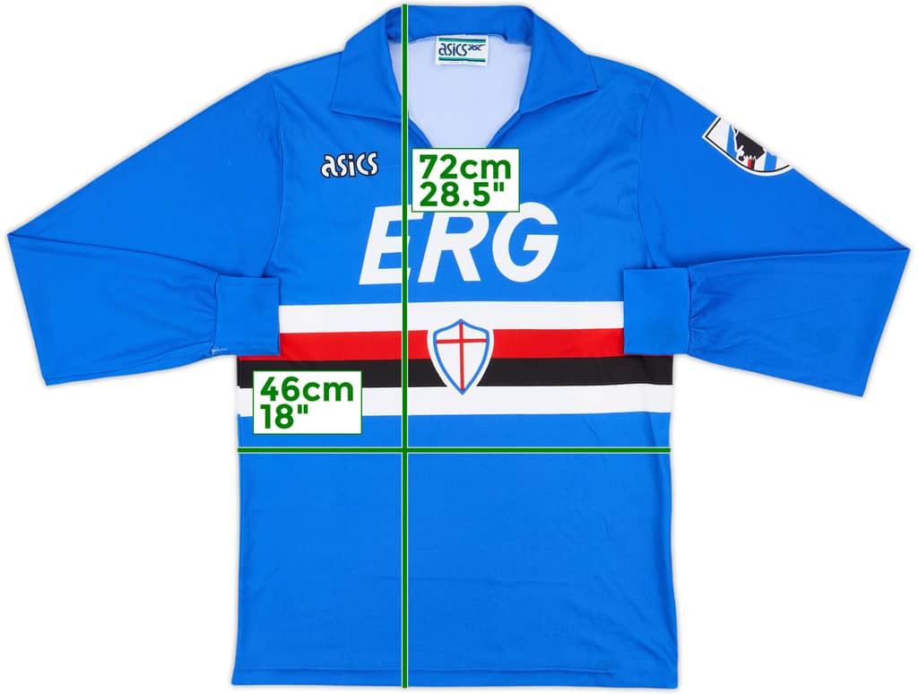 1989-90 Sampdoria Home L/S Shirt - 7/10 - (S)