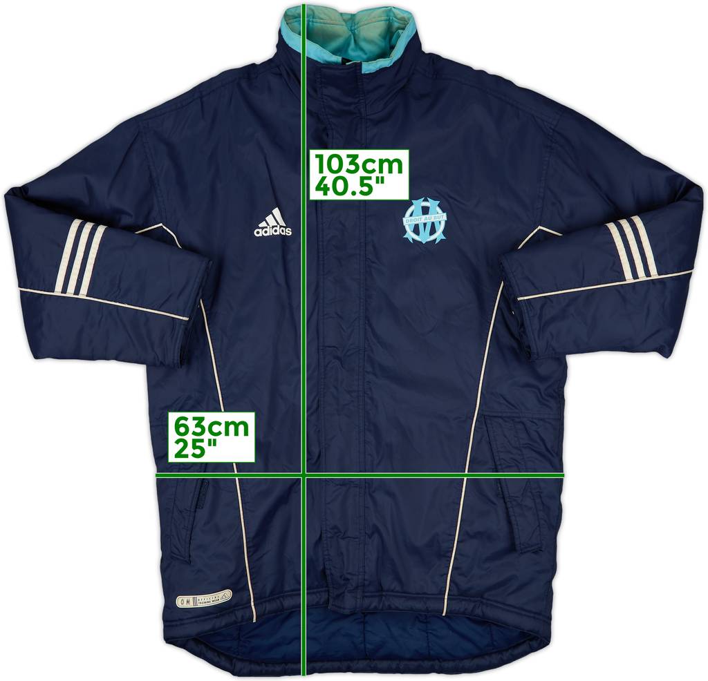 2000-01 Olympique Marseille adidas Padded Bench Coat - 5/10 - (M/L)