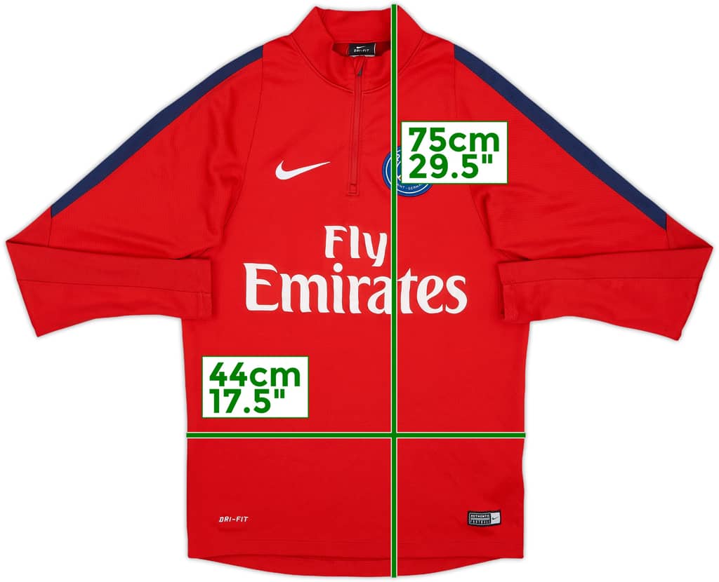 2016-17 Paris Saint-Germain Nike 1/4 Zip Drill Top - 7/10 - (S)