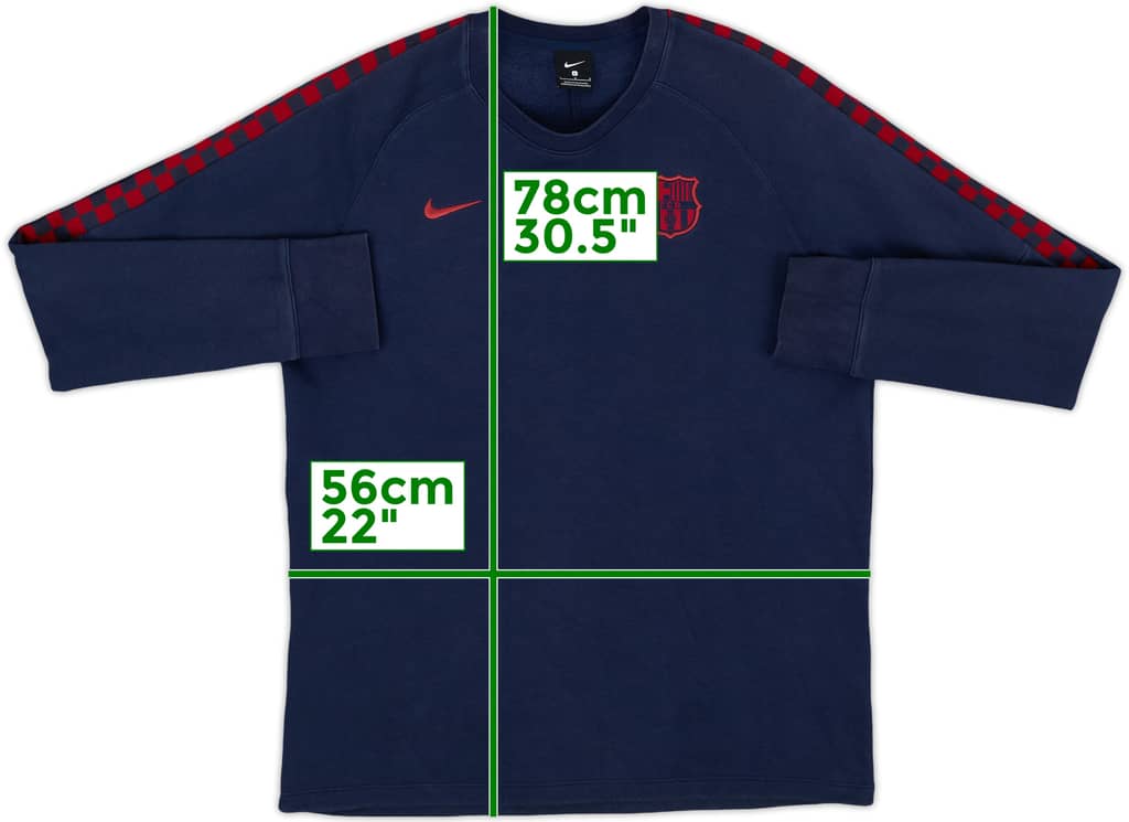 2019-20 Barcelona Nike Sweat Top - 8/10 - (L)