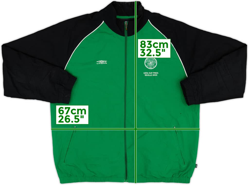 2002-03 Celtic '2003 UEFA Cup Final' Umbro Track Jacket - 6/10 - (XL)