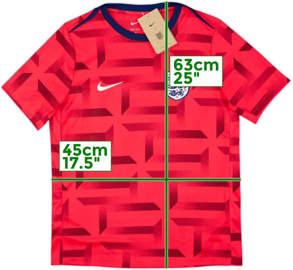 Camiseta Nike de entrenamiento de pre-partido de Inglaterra 2024 (XL.Niños)